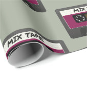 Paarse Mix-tape: 80 en 90-inch geïnspireerd cadeau Cadeaupapier (Rol Hoek)