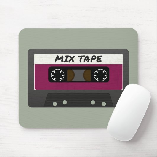 Paarse Mix-tape: 80 en 90-inch geïnspireerd cadeau Muismat (Met muis)