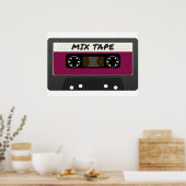 Paarse Mix-tape: 80 en 90-inch geïnspireerd cadeau Poster (Keuken)