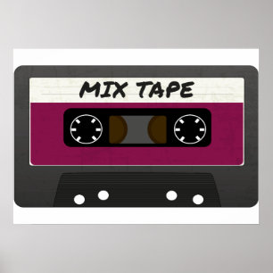 Paarse Mix-tape: 80 en 90-inch geïnspireerd cadeau Poster