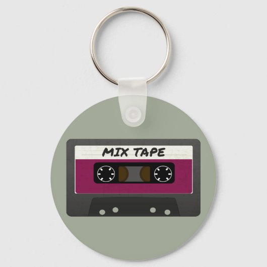 Paarse Mix-tape: 80 en 90-inch geïnspireerd cadeau Sleutelhanger (Voorkant)
