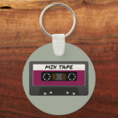 Paarse Mix-tape: 80 en 90-inch geïnspireerd cadeau Sleutelhanger (Voorkant)
