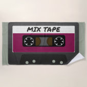 Paarse Mix-tape: 80 en 90-inch geïnspireerd cadeau Strandlaken (Voorkant)