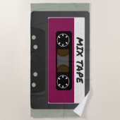 Paarse Mix-tape: 80 en 90-inch geïnspireerd cadeau Strandlaken (Voorkant)