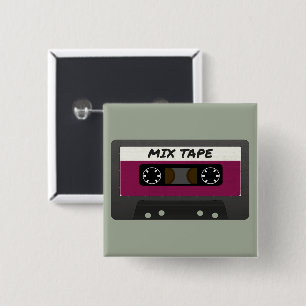 Paarse Mix-tape: 80 en 90-inch geïnspireerd cadeau Vierkante Button 5,1 Cm