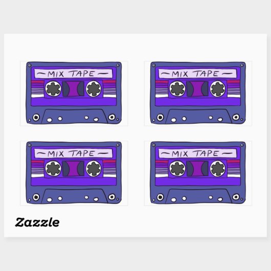 Paarse Mix Tape Sticker (Vel)