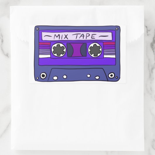 Paarse Mix Tape Sticker (Tas)