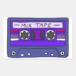 Paarse Mix Tape Sticker