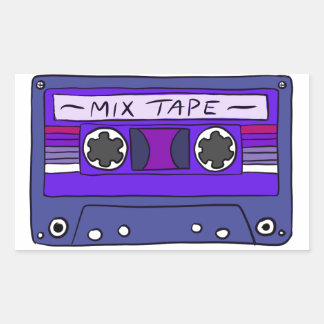 Paarse Mix Tape Sticker