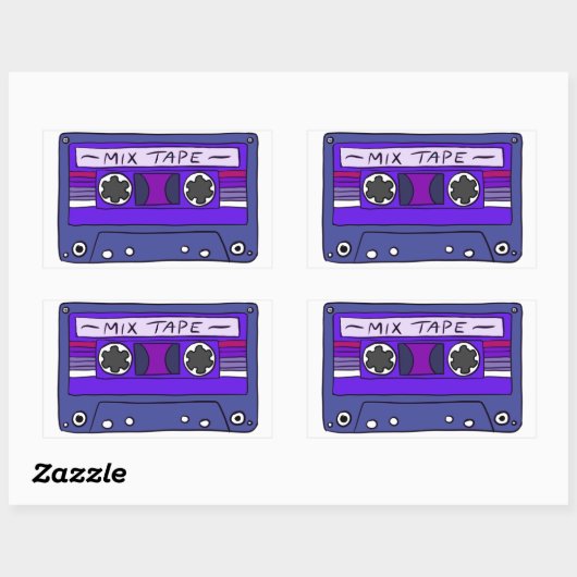 Paarse Mix Tape Sticker (Vel)