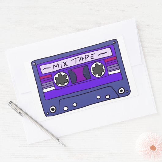 Paarse Mix Tape Sticker (Envelop)