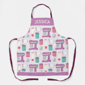 Paarse mixer Baking Collage op maat Schort (Voorkant)