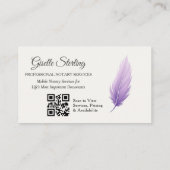 Paarse mobiele notaris QR-code Lila foto Visitekaartje (Achterkant)