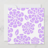 Paarse Mod Flower Design verjaardagsuitnodiging Kaart (Achterkant)