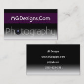 paarse Mod Fotografie, cameralens Visitekaartje (Voorkant / Achterkant)