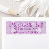 Paarse mod polka dot Baby shower retouradres Etiket (Insitu)