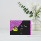 PAARSE MODE BEADS MONOGRAM, gele topaz Visitekaartje (Staand voorkant)