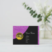 PAARSE MODE BEADS MONOGRAM, gele topaz Visitekaartje (Staand voorkant)