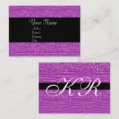 PAARSE MODE BEADS MONOGRAM VISITEKAARTJE (Voorkant / Achterkant)