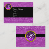 PAARSE MODE BEADT AMETHYST GEM MONOGRAM VISITEKAARTJE (Voorkant / Achterkant)