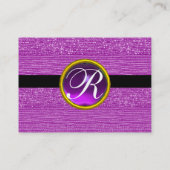 PAARSE MODE BEADT AMETHYST GEM MONOGRAM VISITEKAARTJE (Achterkant)