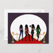 Paarse Mode meisjes op de rode loper Briefkaart (Voorkant / Achterkant)