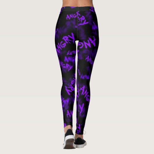 Paarse Mode Meisjessport Leggings (Achterkant)