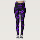 Paarse Mode Meisjessport Leggings (Voorkant)