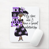 Paarse Mode Mousepad Muismat (Met muis)