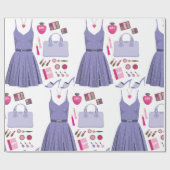 Paarse Mode set Cadeaupapier (Vlak)