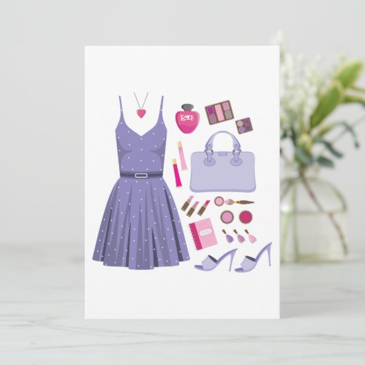 Paarse Mode set Kaart (Staand voorkant)