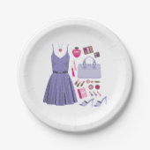 Paarse Mode set Papieren Bordje (Voorkant)