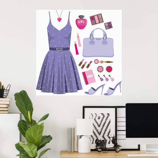 Paarse Mode set Poster (Thuiskantoor)