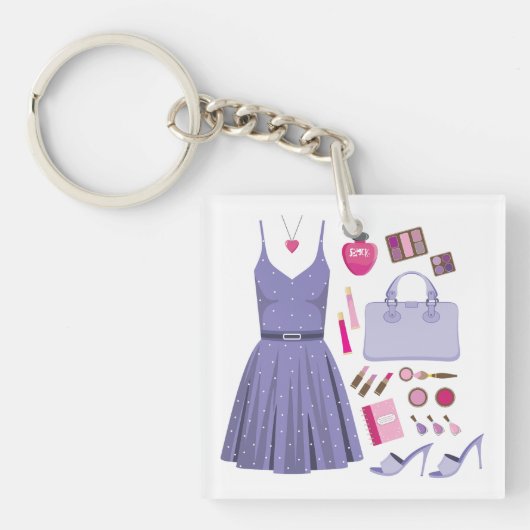 Paarse Mode set Sleutelhanger (Voorkant)