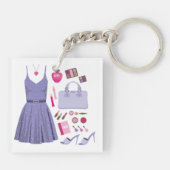 Paarse Mode set Sleutelhanger (Achterkant)