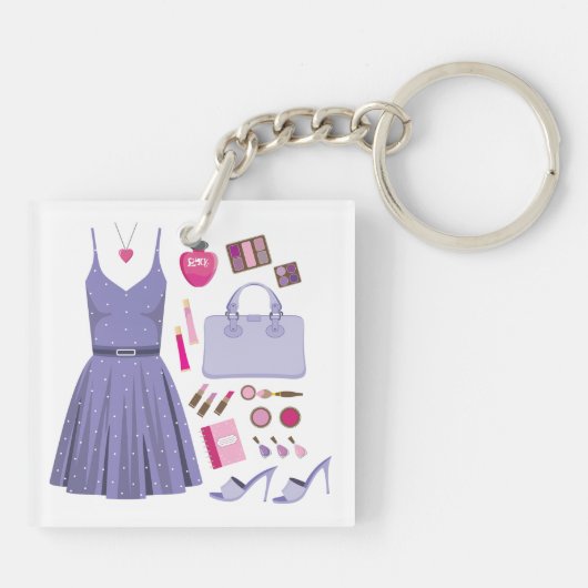 Paarse Mode set Sleutelhanger (Achterkant)