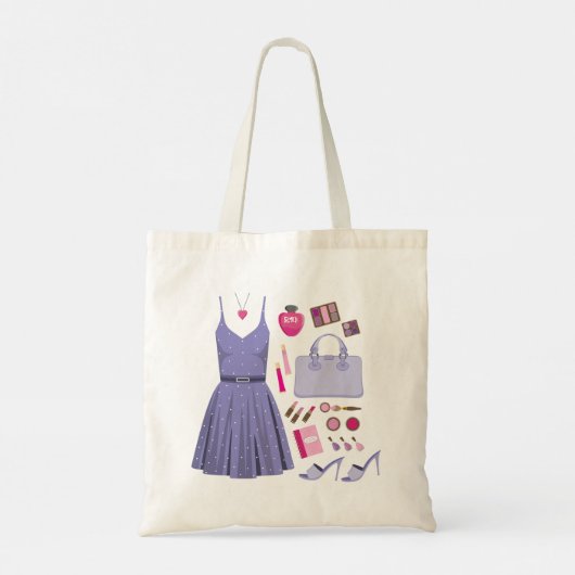 Paarse Mode set Tote Bag (Achterkant)