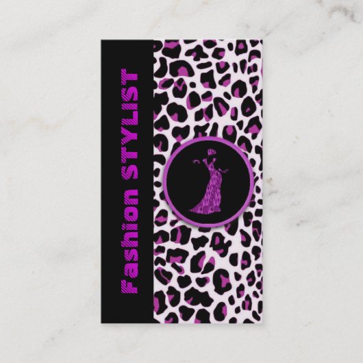 Paarse Mode van de Leopard Visitekaartje (Voorkant)