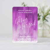 Paarse modekunst met de moderne kunst , met de dat save the date (Staand voorkant)