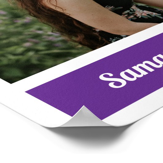 Paarse Modern Block Afstuderen Poster (Hoek)