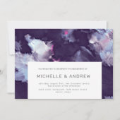 Paarse Modern Brush Stroke Engagement Party Kaart (Voorkant)