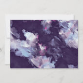 Paarse Modern Brush Stroke Engagement Party Kaart (Achterkant)