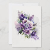 Paarse Modern Chic Floral Elegant Boho Wedding Kaart (Achterkant)