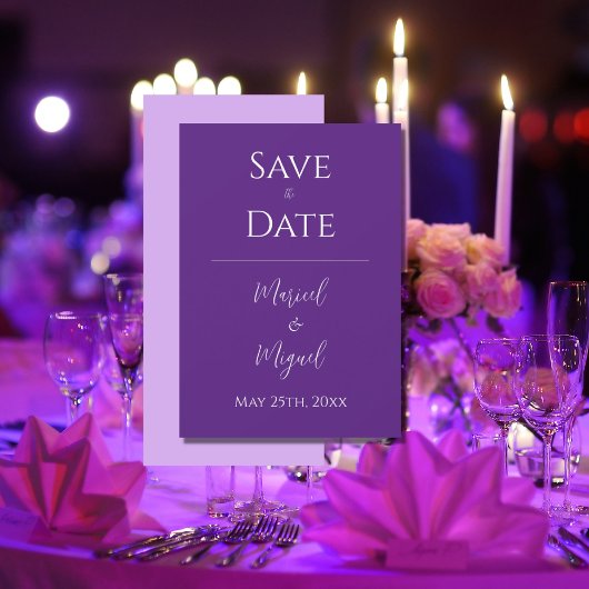 Paarse Modern Elegant Eenvoudig Save The Date