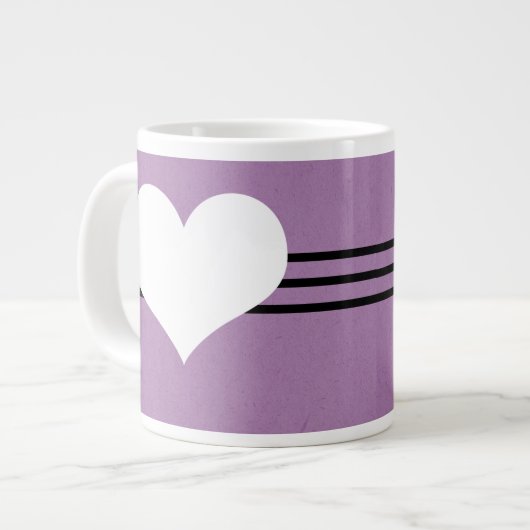 Paarse Modern Heart Jumbo Mok (Links)