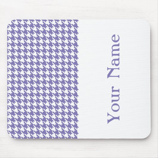 Paarse Modern Houndstooth met naam Muismat (Voorkant)