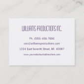 Paarse Modern Large CEO Company Visitekaartjes (Achterkant)