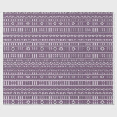 Paarse Modern Mudcloth Cadeaupapier (Vlak)