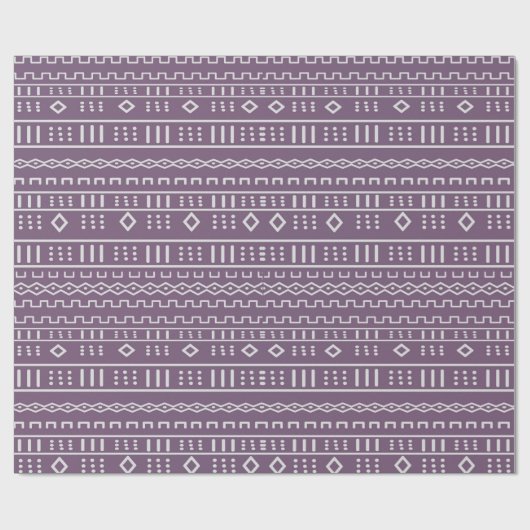 Paarse Modern Mudcloth Cadeaupapier (Vlak)