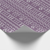 Paarse Modern Mudcloth Cadeaupapier (Hoek)